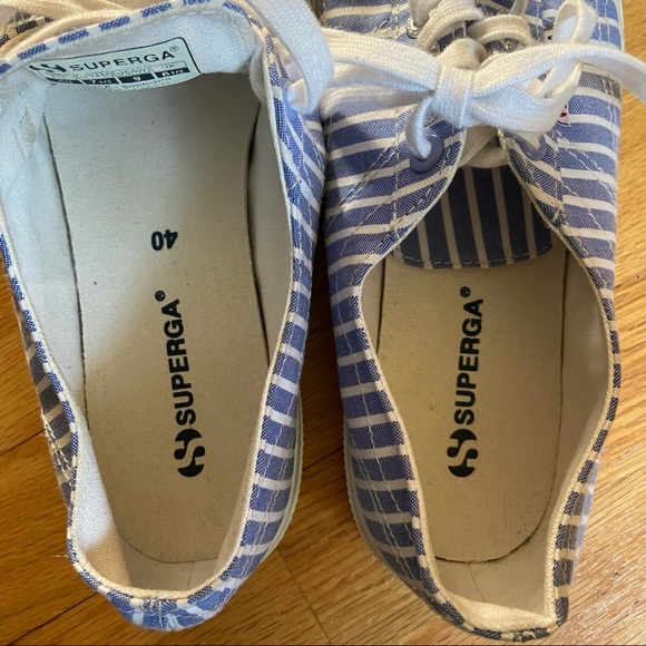 Superga Canvas Sneakers Blue Stripe Size 40 / 9 - Picture 9 of 9